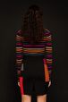 Mini jupe laine alpaga colorblock femme Multico crea vue portée de dos