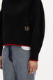 Turtleneck Jumper With Curved Long Sleeves Black details view 2