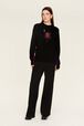 Women May 68 Intarsia Wool Sweater Black details view 2