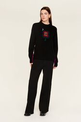Women May 68 Intarsia Wool Sweater Black details view 2