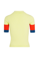 Women Ribbed Viscose Polo Shirt Baby yellow back view