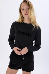 Long-Sleeved Crew Neck T-Shirt Black details view 2