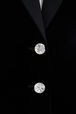 Long velvet coat Black details view 2