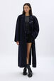 Manteau oversize en double face Navy vue portée de face
