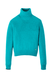 Women Mohair Turtleneck Emerald front view