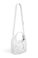 Mini tote bag in leather White back view