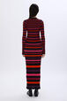 Striped woolen dress Striped multico back worn view