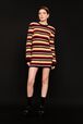 Women Striped Fluffy Short Dress Multico crea details view 2