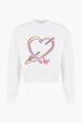 Crop Heart Sweatshirt White front view