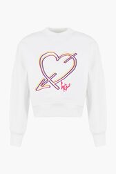 Sweatshirt crop cœur Blanc vue de face