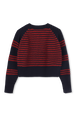 Red-striped sweater Navy back view