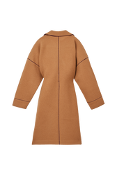 Manteau double face laine femme Beige vue de dos