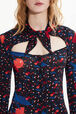 Women Cherry Print Viscose Maxi Dress Multico crea cherries details view 2