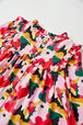 Printed Camo with Ruffle and Cutout Girl Dress Red details view 2