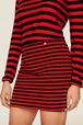 Women Rib Sock Knit Striped Mini Skirt Black/red details view 2