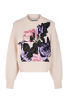 Boxy round-neck sweater Pink front view