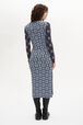 Robe col rond à manches longues Bleu vue portée de dos