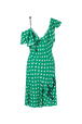 Robe courte en viscose imprimé étoile Stars green vue de dos