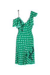 Robe courte en viscose imprimé étoile Stars green vue de dos
