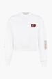 Sweatshirt crop SR Blanc vue de face