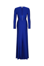Robe longue en jersey Bleu roi vue de dos