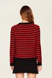 Pullover Big Poor Boy rayé femme Raye noir/rouge vue de détail 5