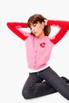 Cardigan cœur SR Rose vue portée de dos