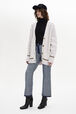 Alpaca Wool Cable Knit V-Neck Cardigan Lilac details view 1