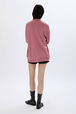 Cardigan in merino and silk Pink back worn view