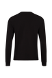 T-shirt col rond à manches longues en jersey de coton Noir vue de dos