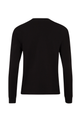 T-shirt col rond à manches longues en jersey de coton Noir vue de dos