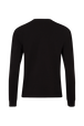 T-shirt col rond à manches longues en jersey de coton Noir vue de dos