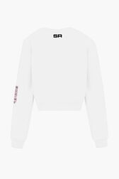 Sweatshirt crop SR Blanc vue de dos