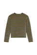 Cardigan velours femme Raye noir/kaki vue de dos