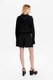 Women Viscose Flowing Bomber Jacket Black back worn view