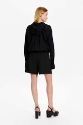 Bomber fluide viscose femme Noir vue portée de dos