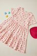 Robe courte fille motif coeur et pastèque Rose vue de détail 1
