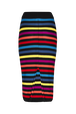 Women Poor Boy Striped Wool Maxi Skirt Multico striped back view