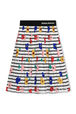 Printed pleated long skirt Multico crea striped front view