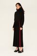 Jupe godet longue laine bicolore femme Noir vue de détail 3