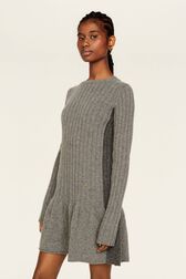 Robe danseuse courte laine et cachemire femme Gris vue de détail 1