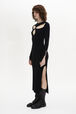 Long-Sleeved Dress with Rhinestone Fastenings Black details view 1