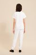 Women Floral Print T-shirt White back worn view