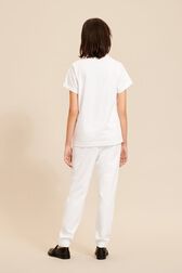 Women Floral Print T-shirt White back worn view