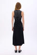 Asymmetrical tank dress in jersey with studs Black back worn view