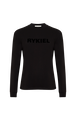Long-sleeved crew-neck T-shirt Black front view