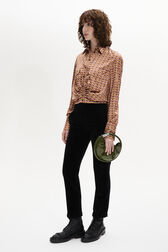 Vintage Papyrus Print Satin Shirt Pink details view 1