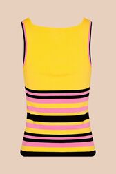 Women Multicolor Striped Tank Top Orange back view