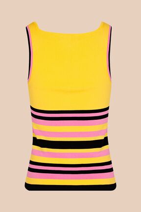 Débardeur rayé multicolore femme Orange vue de dos