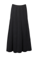 Jupe godet longue laine bicolore femme Noir vue de dos